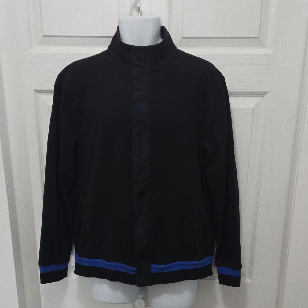 Armani Exchange XL Black zip Up Sweatshirt with Blue Trim